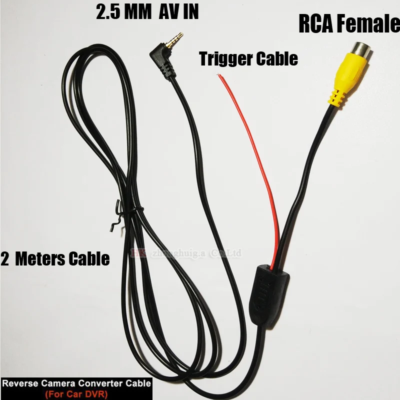 

YYZSDYJQ RCA to 2.5 mm AV Cable for Car Rear View Camera Parking Camera Converter cable for car DVR