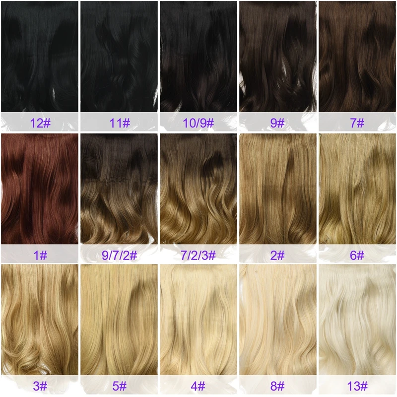 DinDong 18 inch Invisible Wire Hair Extensions Synthetic Wavy 3 Pieces Fish Line Clips in Hair Extensions Natural Hair Clips