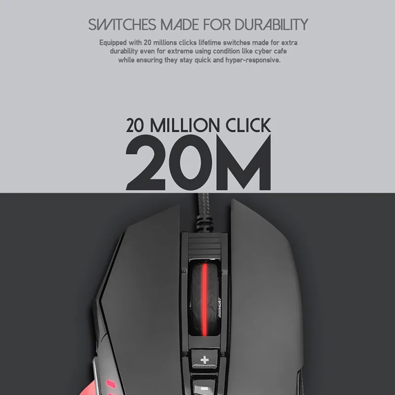 

Gaming Mouse 8 Buttons 4 Modes Wired USB 1.8M RGB LED Breathing Light For Computer IJS998