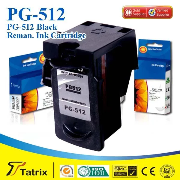 

For Canon Black Ink Cartridge PG512 Remanufactured Ink Cartridge With CE SGS ISO Certificates , free shipping