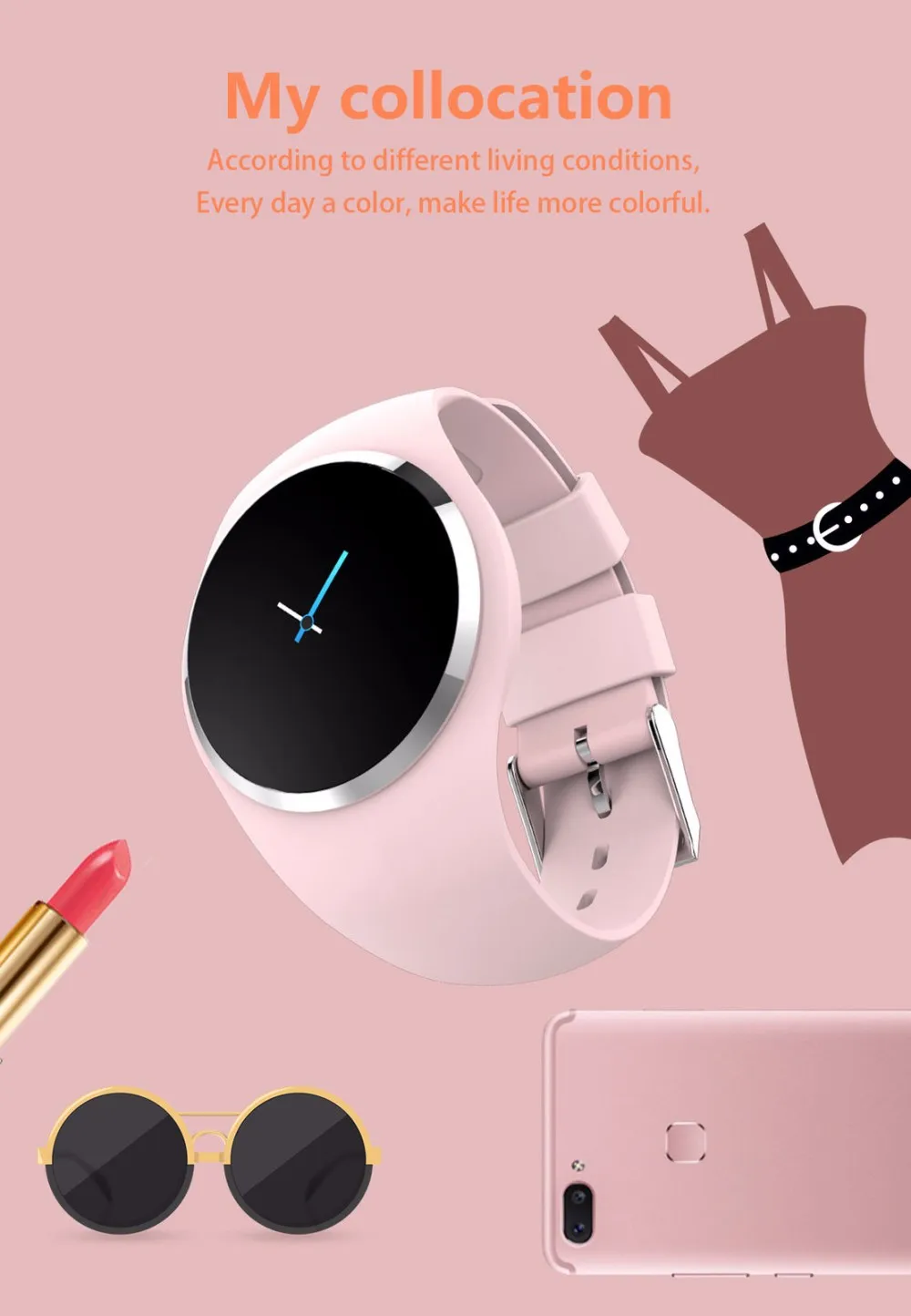 Женские смарт-спортивные часы с Bluetooth, шагомером, фитнес-трекером, шагомером, браслетом для Android IOS iPhone