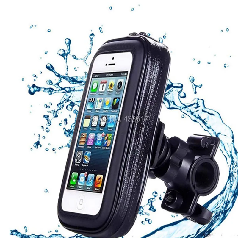 motorcycle bicycle handlebar gps mobile holder with waterproof bag 02