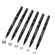 1 шт. Водонепроницаемый эскиз рисунок Ручка Ультра Fine Line маркер чернил черная ручка 005 01 02 03 05 08 Фломастеры для рисования школьные принадлежности