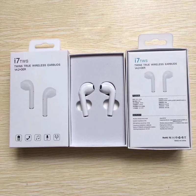 

I7S TWS Bluetooth Headphones Portable Wireless Earphones With or without Box MIC bluetooth headsets for iPhone xiaomi headphone