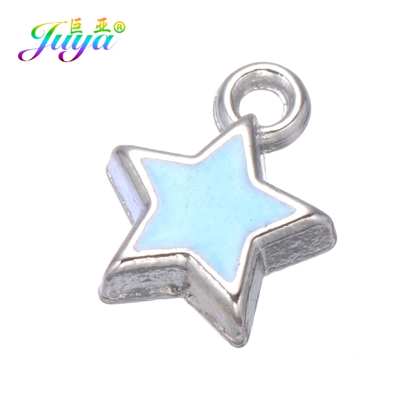 Juya DIY Small Enamel Charms Wholesale HandiCraft Evil Eye Love Heart Star Resin Charms For Women Kids Fashion Bijoux Making - Окраска металла: 50 Pieces As Photo