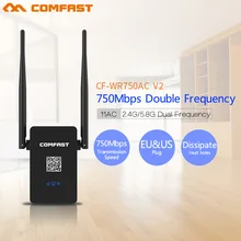 Comfast CF-WR750 V2 Dual Band 750 Мбит Wi-Fi Ретрансляторы Roteador Wi-fi 802.11AC Беспроводной Маршрутизатор 2.4 + 5 ГГц ПЕРЕМЕННОГО ТОКА сигнал Продлить Усилитель