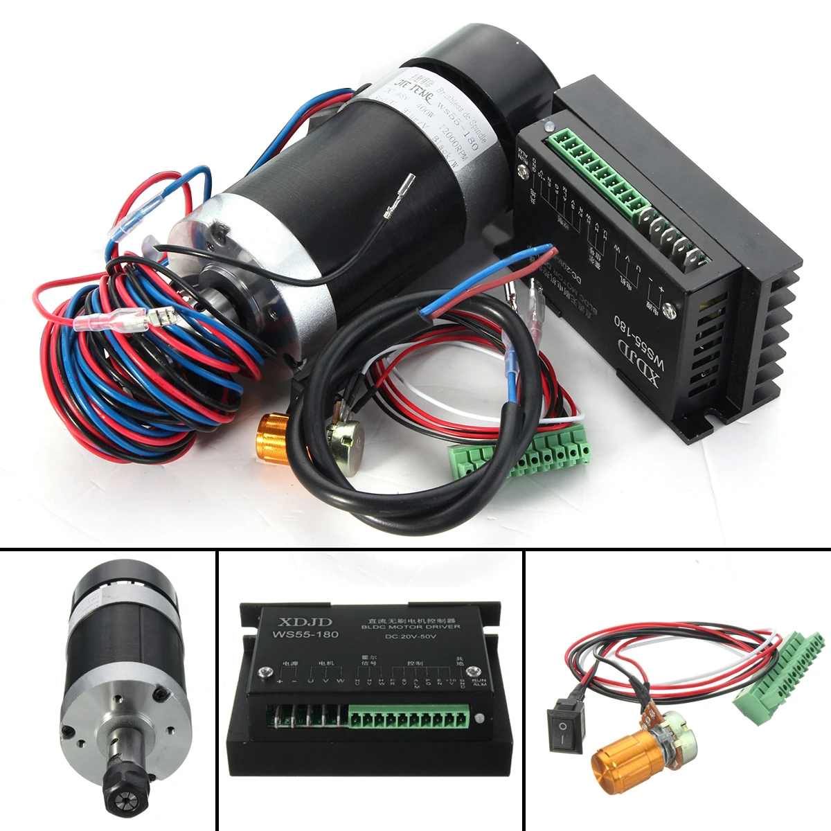 

1Set 400W ER11 Brushless Spindle Motor + Driver Speed Controller Set For CNC Engraving Machine