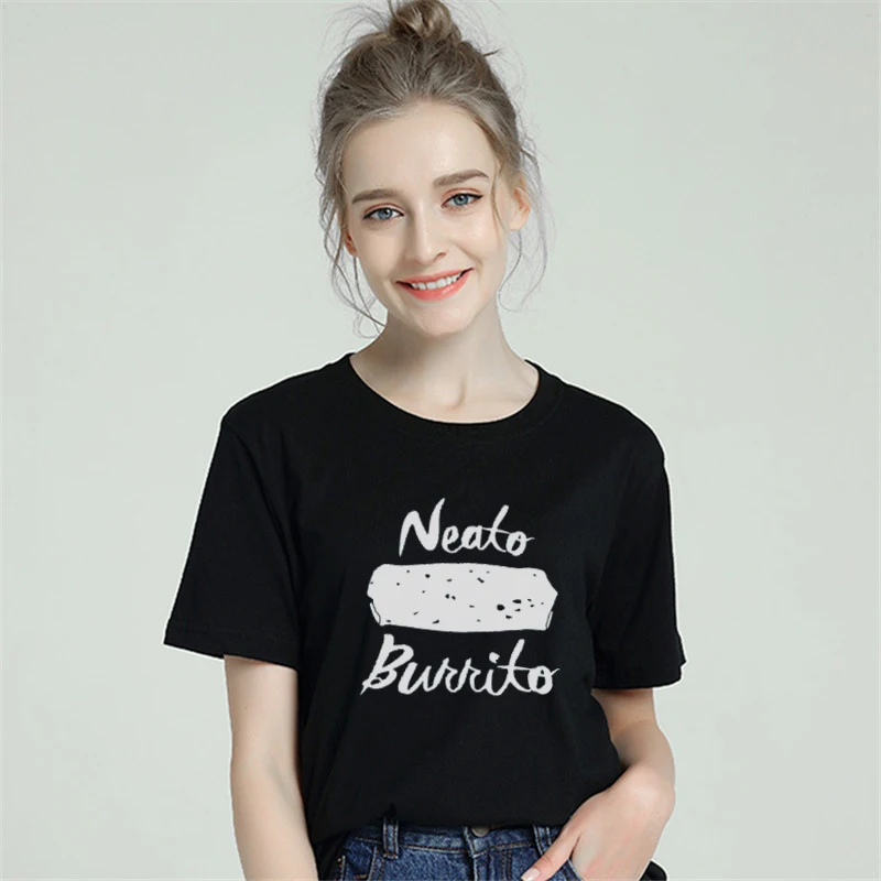 Neato Burrito Harajuku Tshirt Women Cotton 2019 Summer Funny T-shirt Female Short Sleeve Plus Size White T Shirt Tumblr Top Tees Neato Burrito Harajuku Tshirt Women Cotton 2019 Summer Funny T-shirt Female Short Sleeve Plus Size White T Shirt Tumblr Top Tees