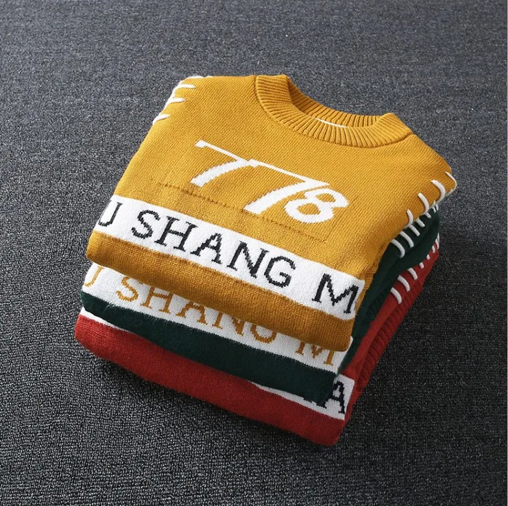 

140-170cm height new 2019 autumn winter thicken warm fashion style boys sweater kids winter clothing
