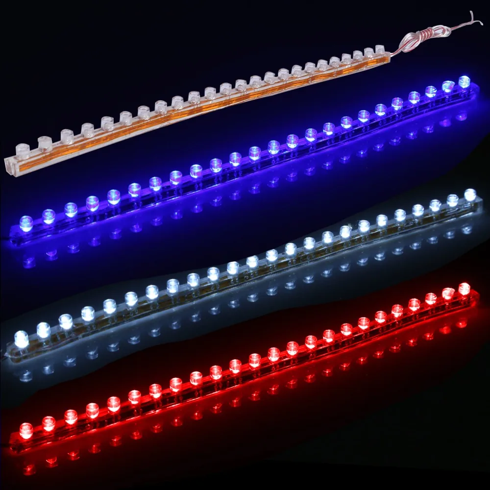 

1Pcs 24cm 12V CD548 LED Universal Car Daytime Running Light Waterproof Flexible White LED DRL Strip Tail Stop Brake Fog Lamp