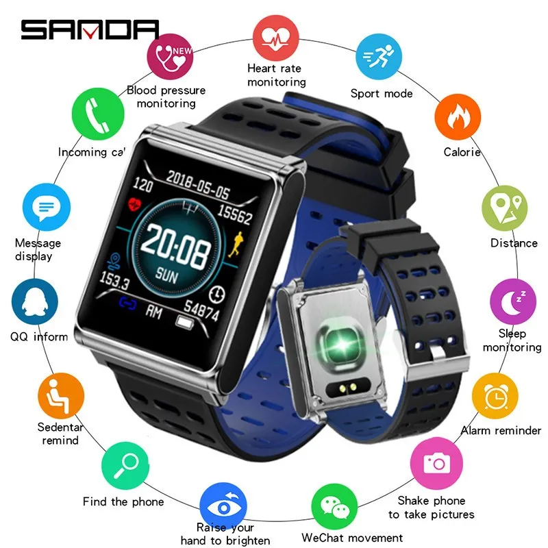 

New Smart Watch Men SANDA Sport Watch Men Bluetooth Heart Rate Monitor Smartwatch Women Touch Screen IP67 Waterproof IOS Android