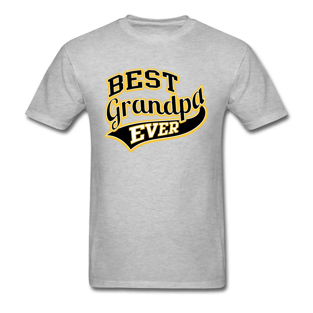 Best Grandpa Ever Cotton Fabric Europe Tops Shirts 2018 Fashion Short Sleeve Men Top T-shirts cosie Fall T Shirt O Neck Best Grandpa Ever grey