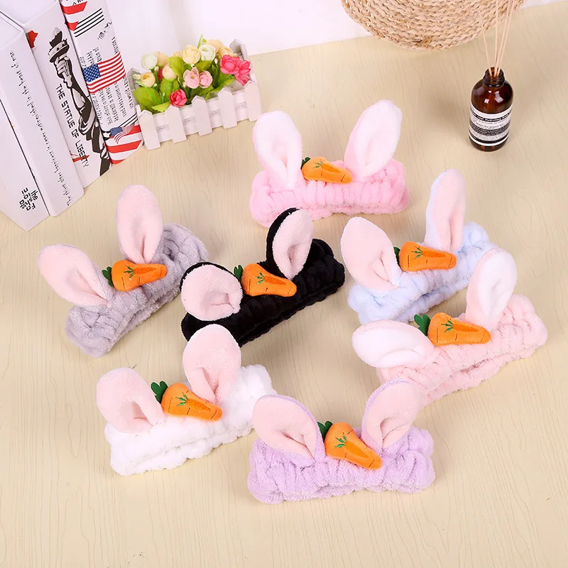 

Rabbit Ears Radish Hairband Cute flannel Headband Hair Accessories Makeup Face Washing haar accessories Hair Hoop Headdress