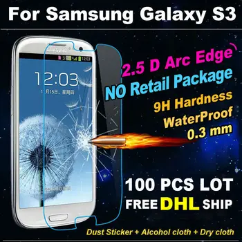 

100Pcs 0.3mm Clear Front Explosion-proof Film HD 2.5D For Samsung Galaxy S3 I9300 Tempered Glass Screen Protector