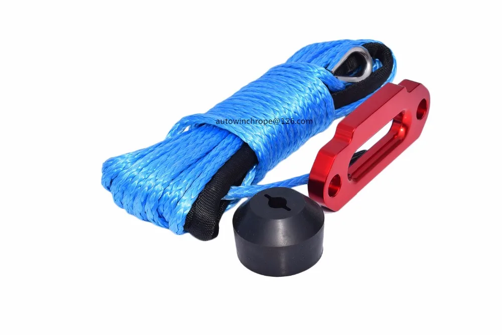 6mm*15m Blue Winch Cable with Hawse Fairlead with Winch Cover for ATV
