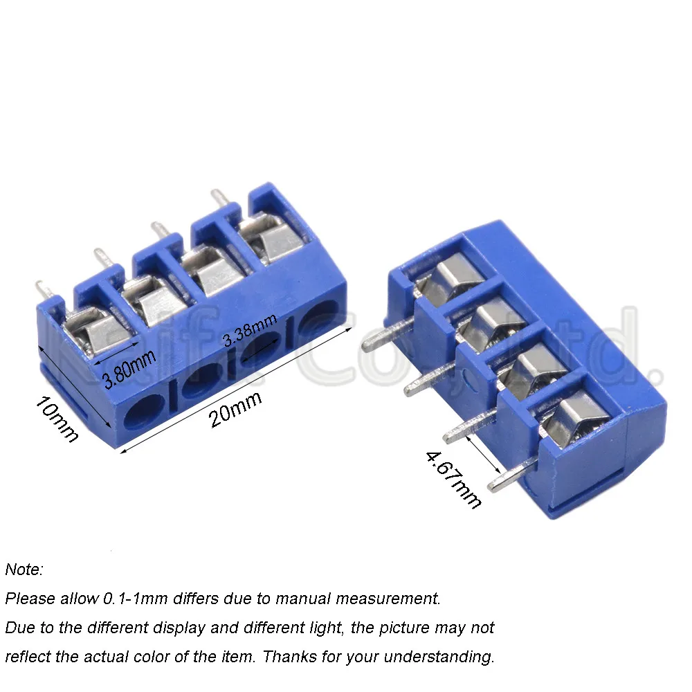 10PCS/lot KF301-5.0-2P KF301-3P KF301-4P Pitch 5.0mm Straight Pin 2P 3P 4P Screw PCB Terminal Block Connector wire connectors single row pin connector