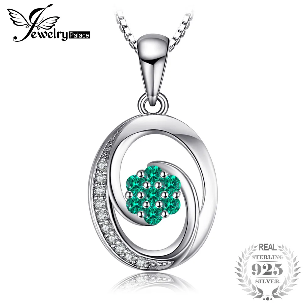 JewelryPalace Fashion 0.12ct Nano Russian Simulated Emeralds Pendant