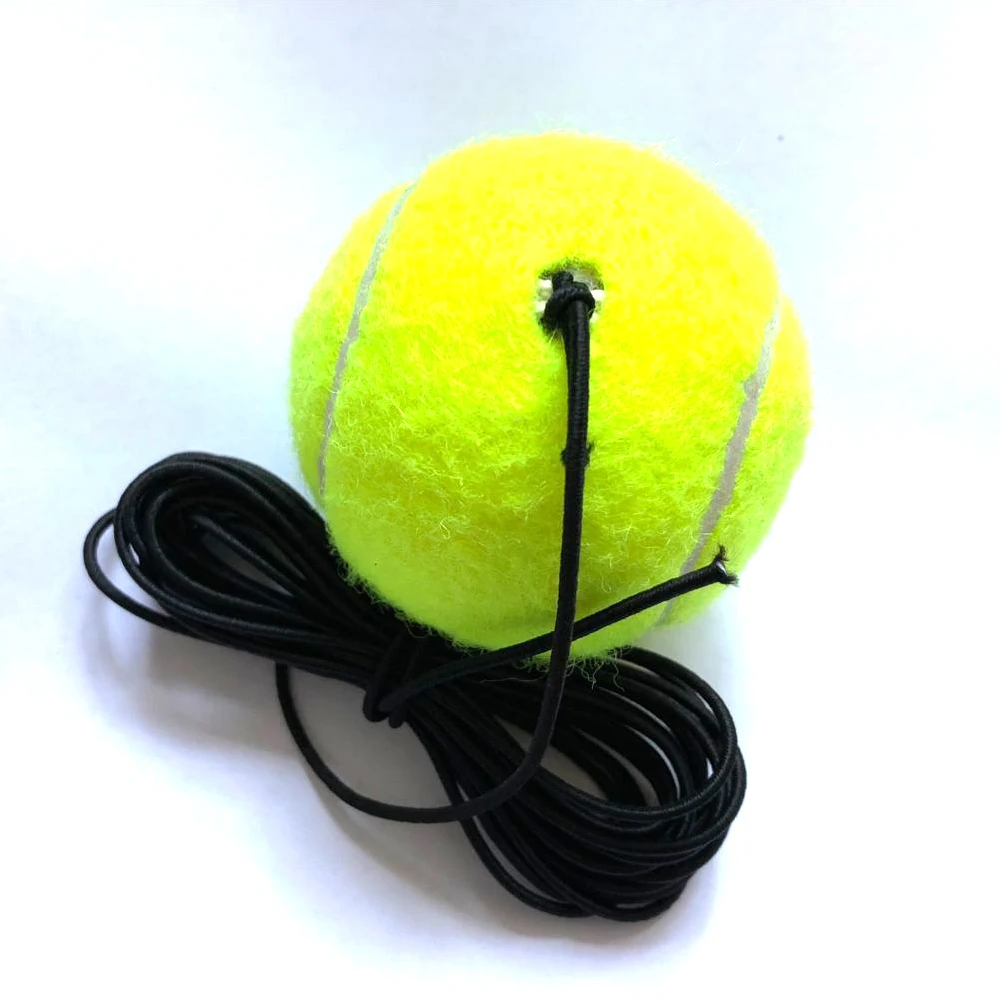 Rubber Woolen Tennis Ball Training Trainer Practice With Elastic Rope String UK 