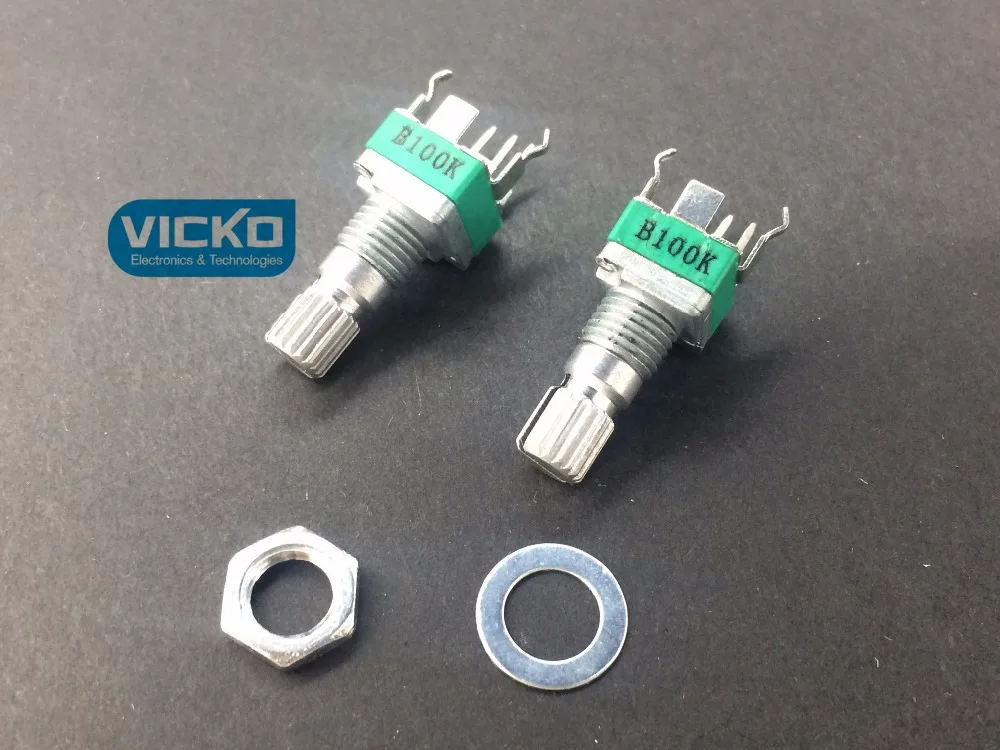 

Precision adjustable potentiometer R09 RK09 B10K B100K B50K 15MM R09 vertical curved foot single flower axis switch rachis