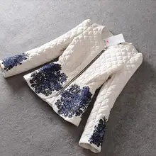 Высокое качество, новинка, модное зимнее пальто для женщин, длинный рукав, потрясающая вышивка, на молнии, пуховик, парка, размер M-3XL