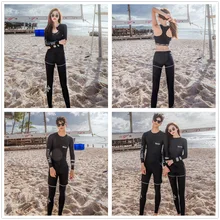 Meiyier корейский стиль комплект купальников из трех предметов для мужчин и женщин, пляжная одежда для влюбленных костюм для серфинга с длинными рукавами M-3XL