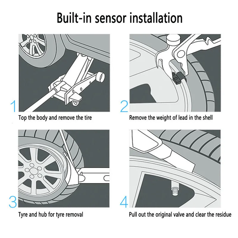 1 шт. универсальный внешний датчик или внутренний датчик TPMS Датчик давления в шинах Система контроля давления в шинах