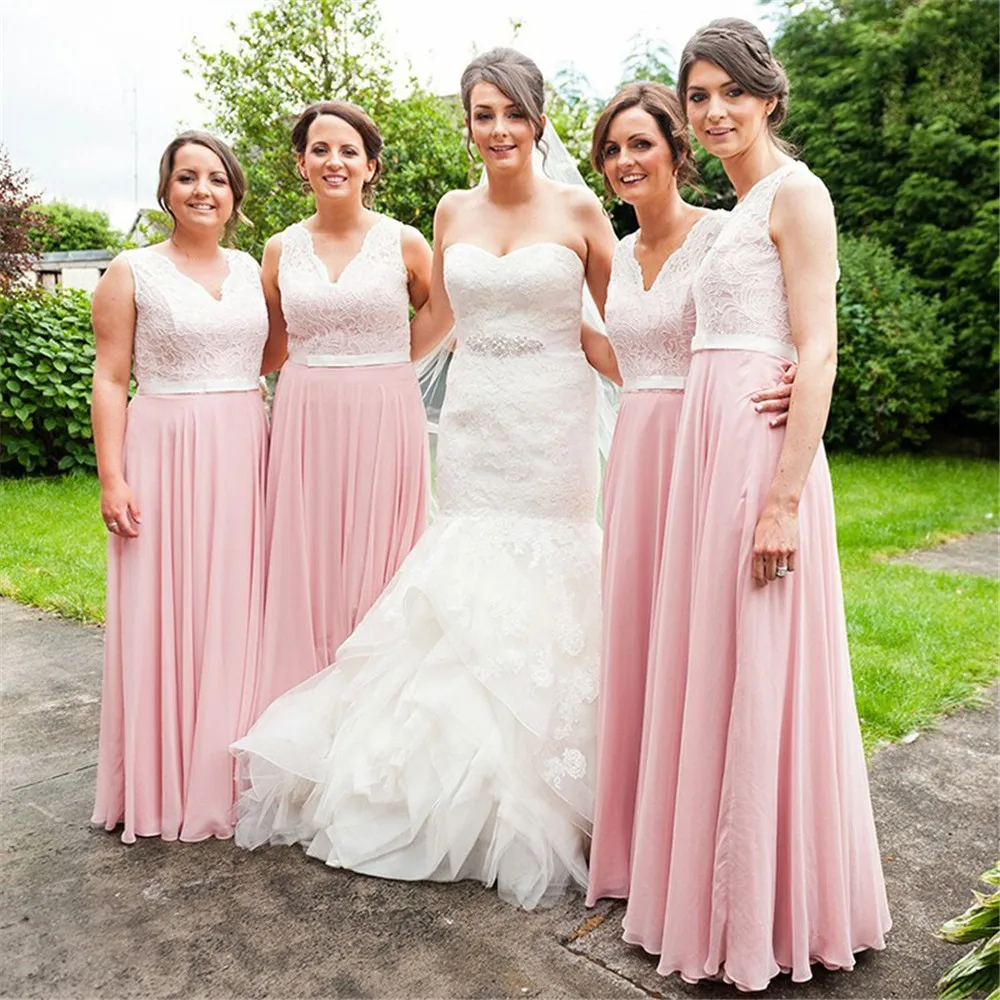 baby pink chiffon dress