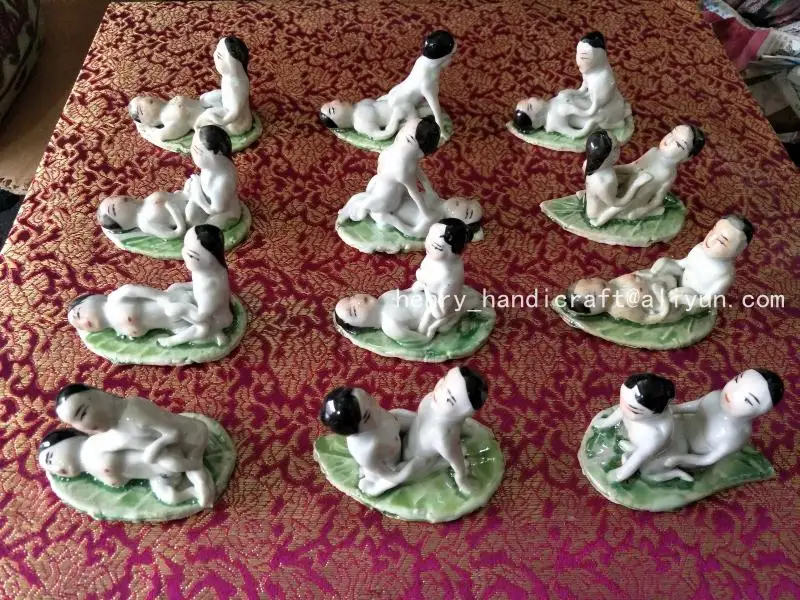 

QingDyansty Pastel procelain couple love statue,Twelve different gestures,12 pieces/pack,best collection&adornment,free shipping