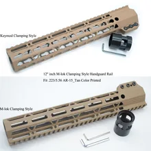 TriRock 12 ''зажимной стиль Keymod/M-lok Handguard рельсовый прицел поплавковая система крепления подходит. 223/5. 56_Tan цветной напечатанный