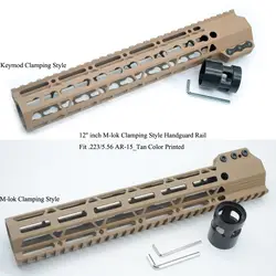 TriRock 12 ''зажима Стиль Keymod/M-lok цевье железнодорожных Picatinny Бесплатная поплавок крепление Системы Fit. 223/5. 56_Tan Цвет печатных