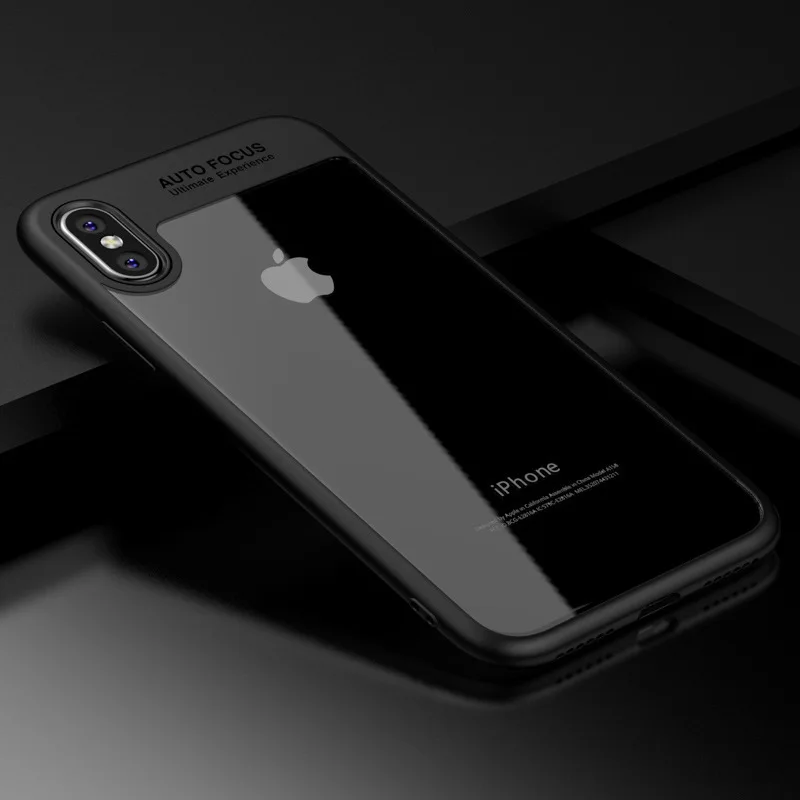 

Transparent PC Case For iPhone X XS XR XMAX Soft TPU Silicon Edge Cover For iPhone 6 6s 7 8 Plus Shockproof Protective Case Capa