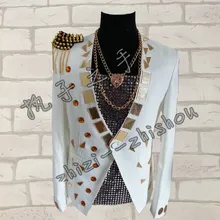 S-5XL! ручной работы в стиле панк супер блестящие линзы может быть выполнен на заказ ночной клуб Stage бар певец костюмы