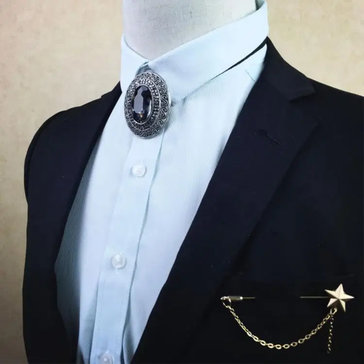 Набор для мужчин с бриллиантовым галстуком-бабочкой, британский галстук-бабочка, брошь для галстука-бабочки, набор свадебных аксессуаров для воротника - Цвет: 11