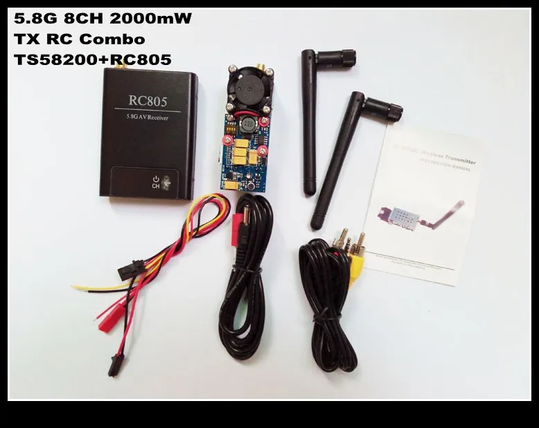 100% Оригинальный Boscam 5 8G 2W 2000mW 8 каналов беспроводной Аудио Видео AV Передатчик TS582000