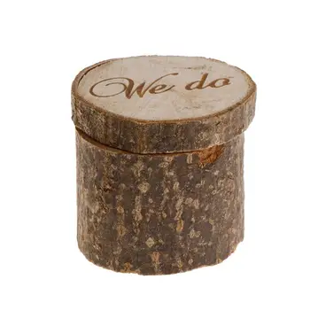 

Hot Sale Ring Box Natural Wood Wedding Proposal Case Rings Jewelry Storage Carrier Creative Accessories