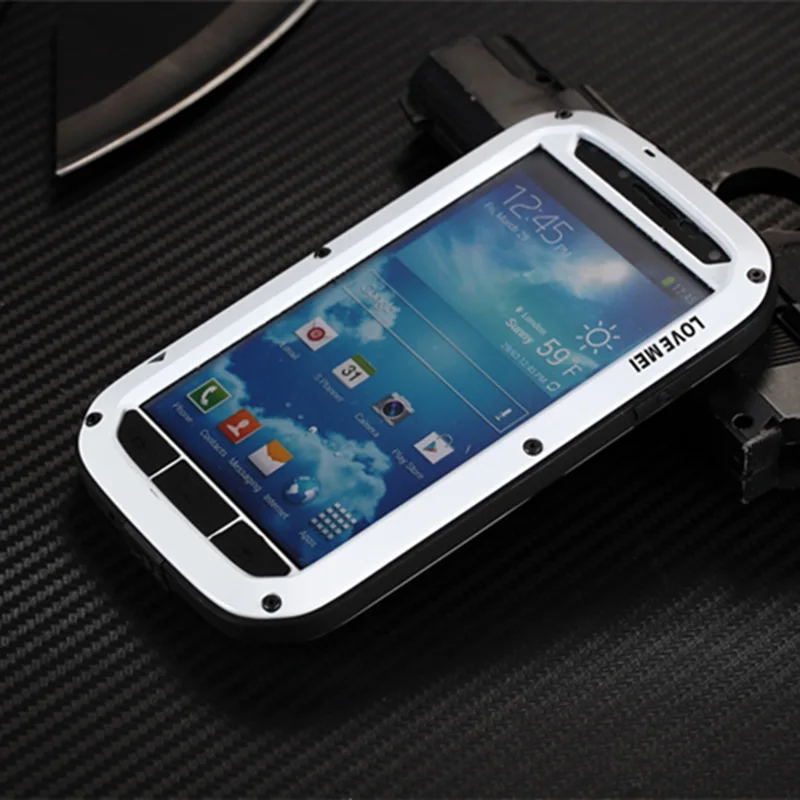 bilder für Für Samsung galaxy s4 Fall Stoßfest Wasserdicht Aluminium Rahmen Metall Abdeckung Für Samsung S4 I9500 telefon Fällen Gorilla Glas bilder für Für Samsung galaxy s4 Fall Stoßfest Wasserdicht Aluminium Rahmen Metall Abdeckung Für Samsung S4 I9500 telefon Fällen Gorilla Glas