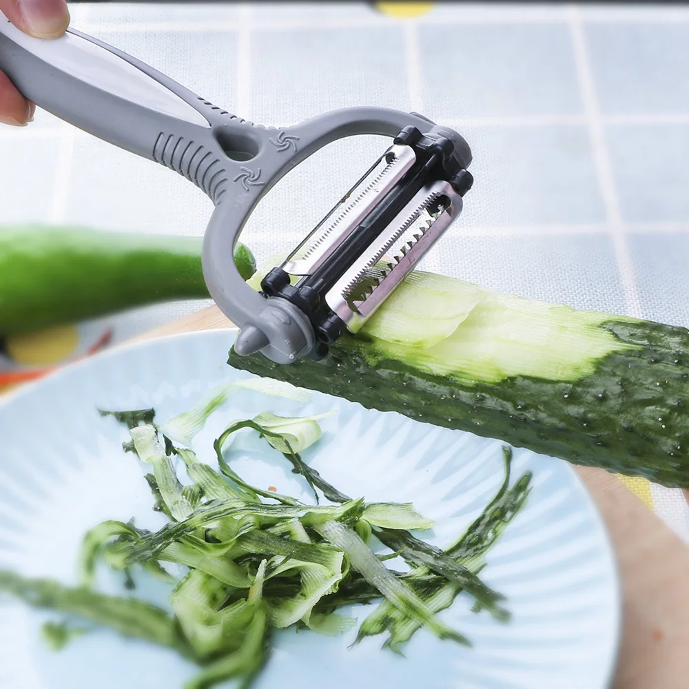 Кухонный инструмент нож для репы слайсер 3 в 1 картофель морковь приспособление для чистки овощей и фруктов 360 градусов вращающийся Многофункциональный