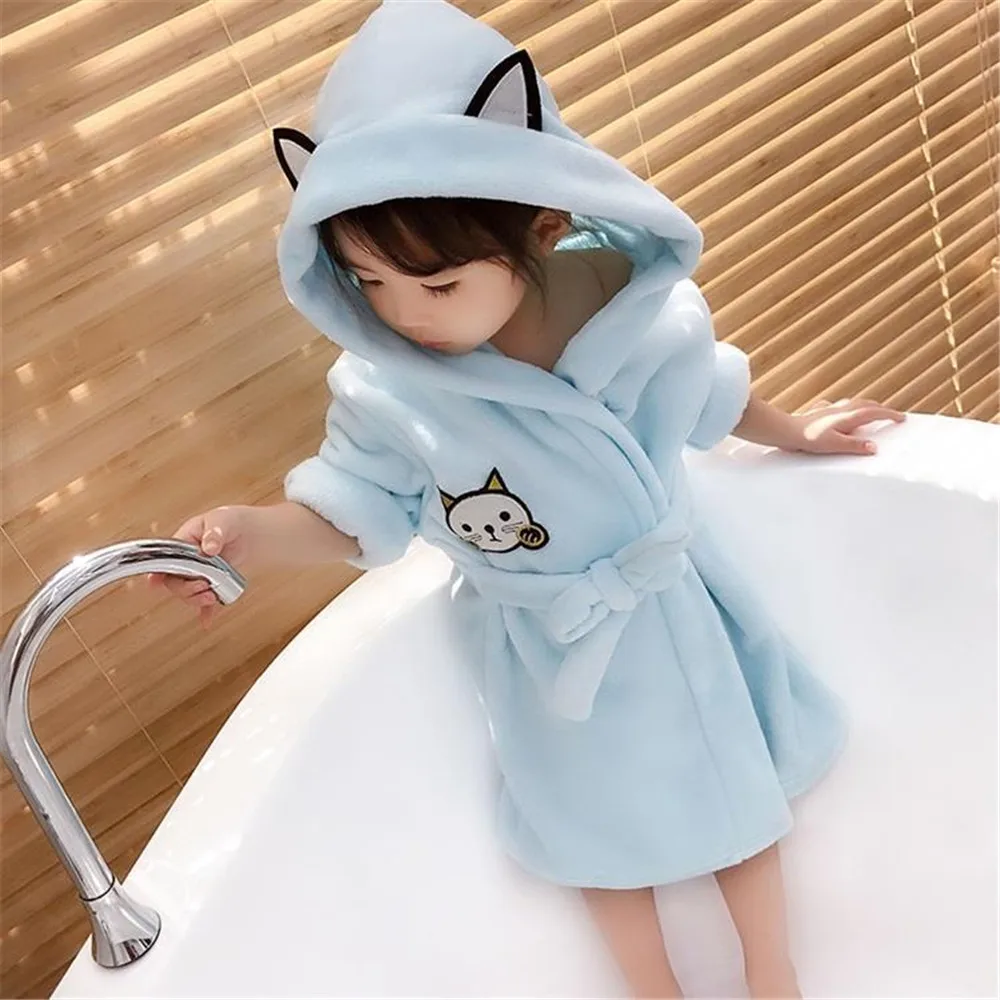 Baby Robe Cartoon Hoodies Girl Boys Sleepwear Good Quality Bath Towels Kids Soft Bathrobe Pajamas Children's cosplay Clothing