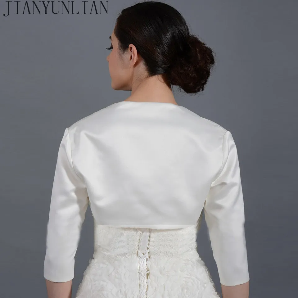 Customized Satin Fashion Half Sleeve Wedding Jacket Custom Made Bolero Wedding Shawl Bridal Wraps