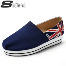 Для женщин обувь на плоской подошке Женская парусиновая обувь; дышащая обувь на низком ходу женские лоферы; модная обувь на плоской подошве с Уличная обувь для вождения# B2552