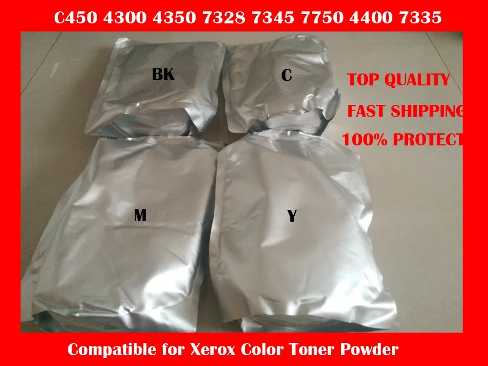 High quality color toner powder compatible Xerox C450 4300 4350 7328 7345 7750 4400 7335 refill toner,color powder free shipping