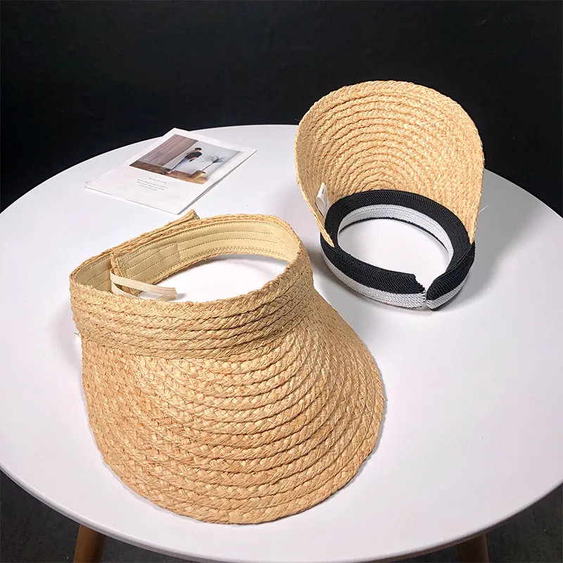 Summer Women Foldable Sun Beach Straw Braid Visor straw Sun Hat p025-in ...