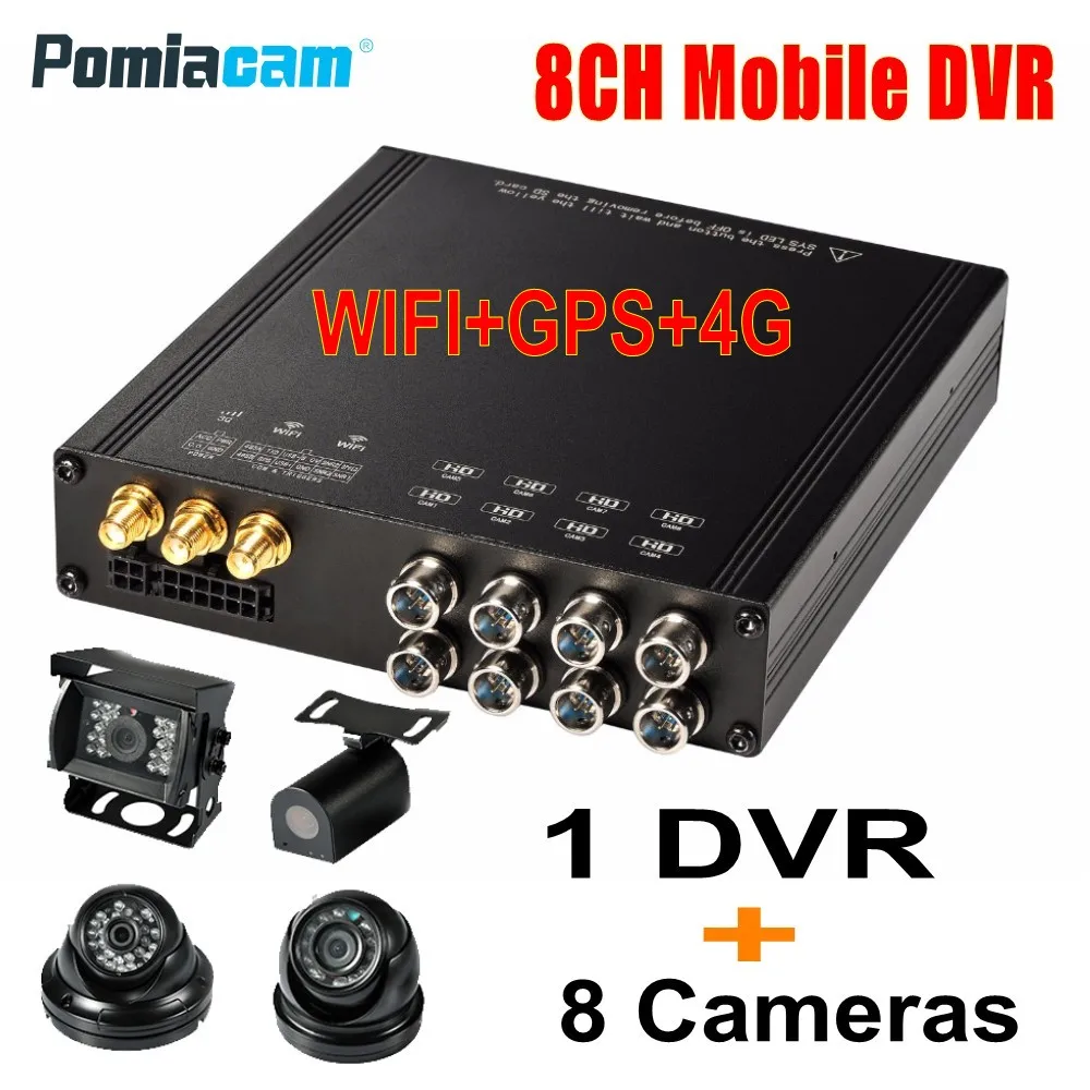  DHL gratis HDVR8085 8CH HDD móvil DVR GPS WIFI G-sensor 3G 4G vehículo móvil DVR MDVR sistema de gr