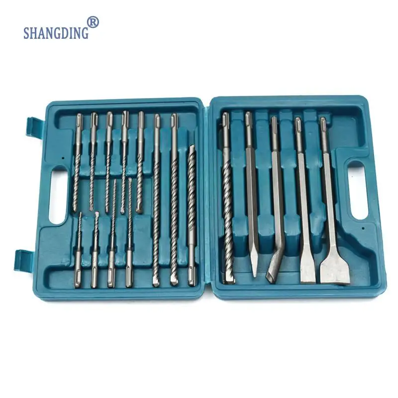 17-Piece Drill Bit and Chisel SDS Plus Rotary Hammer Bits Set Compatible with Bosch Hilti Plus image 3