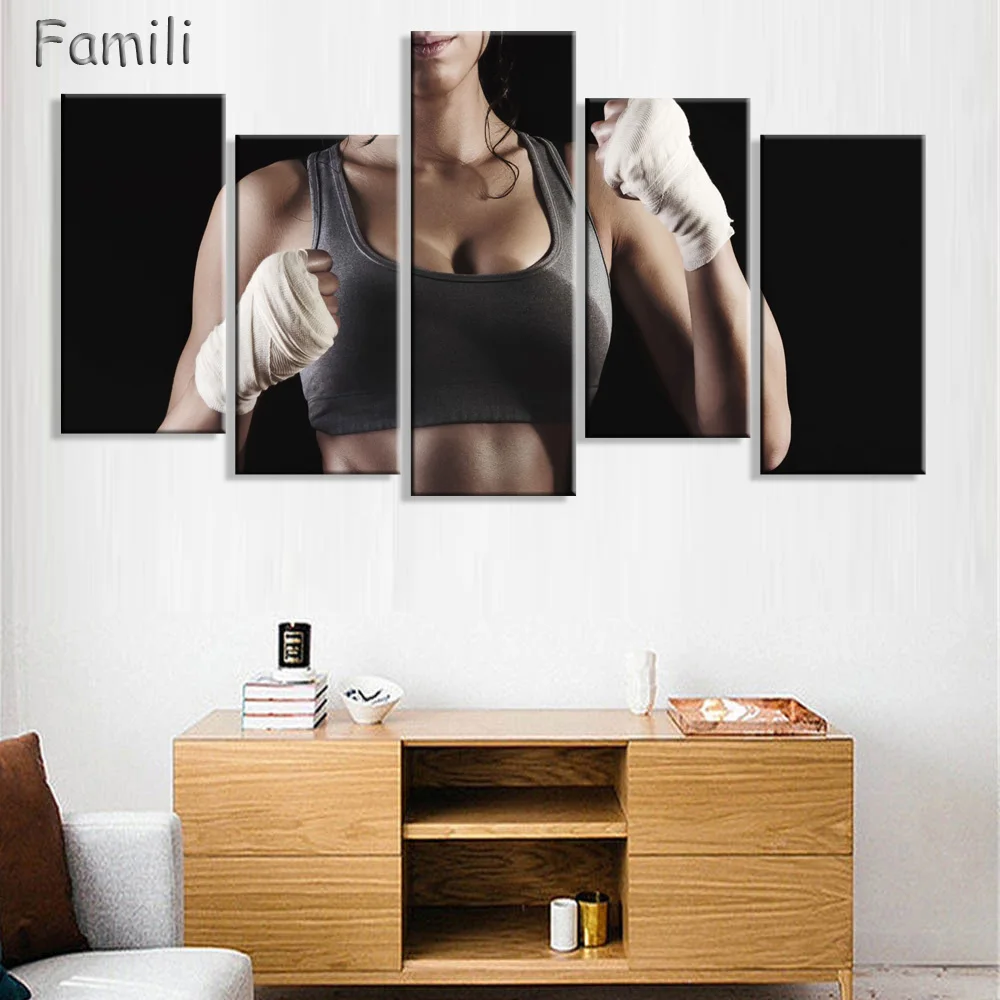 5 шт. настенный плакат для бодибилдинга упражнений фитнеса спорта|modular pictures|canvas