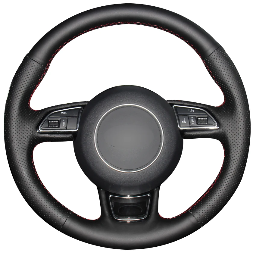 Черный синтетический кожаный чехол для Audi A1 A3 A5 A7|car steering wheel cover|steering coverwheel cover |