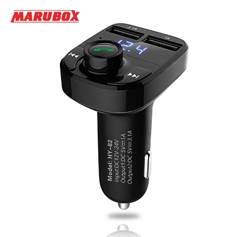 Marubox Dual USB Car Charger FM Transmitter Aux Modulator Bluetooth Handsfree Car Kit Car Audio