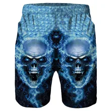 Летние мужские забавные Шорты повседневные 3D с принтом черепа пляжные рабочие повседневные мужские короткие брюки шорты брюки тренировочные брюки