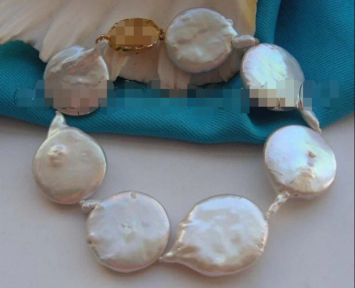 

8" genuine Natural 28mm White Reborn Keshi Pearl bracelet #f1635!^^^@^Noble style Natural Fine jewe SHIPPING new >>free shipping