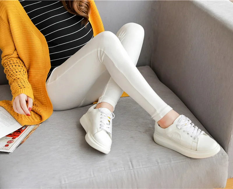 Women High Waist Cotton Casual Maternity Pants Skinny Pants Size M L XL